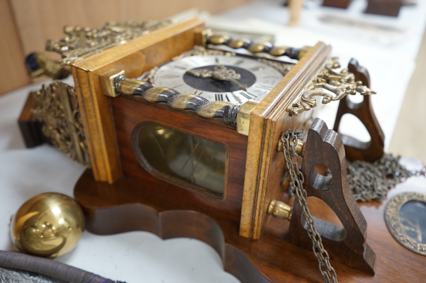 A reproduction Dutch style wall clock, 62cm